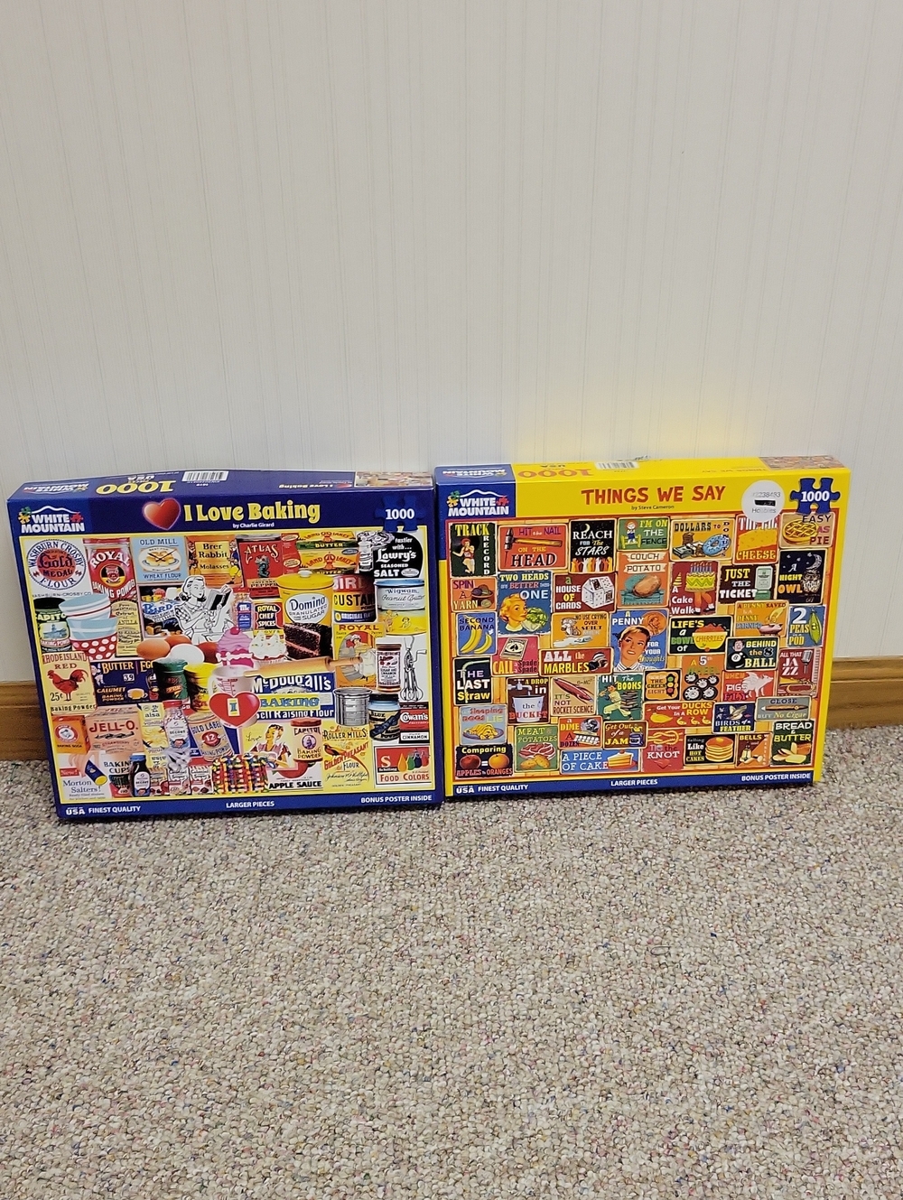 White Mountain Bright Yellow & Multicolor 1000 Pc Puzzle 2-Pack I Love Baking